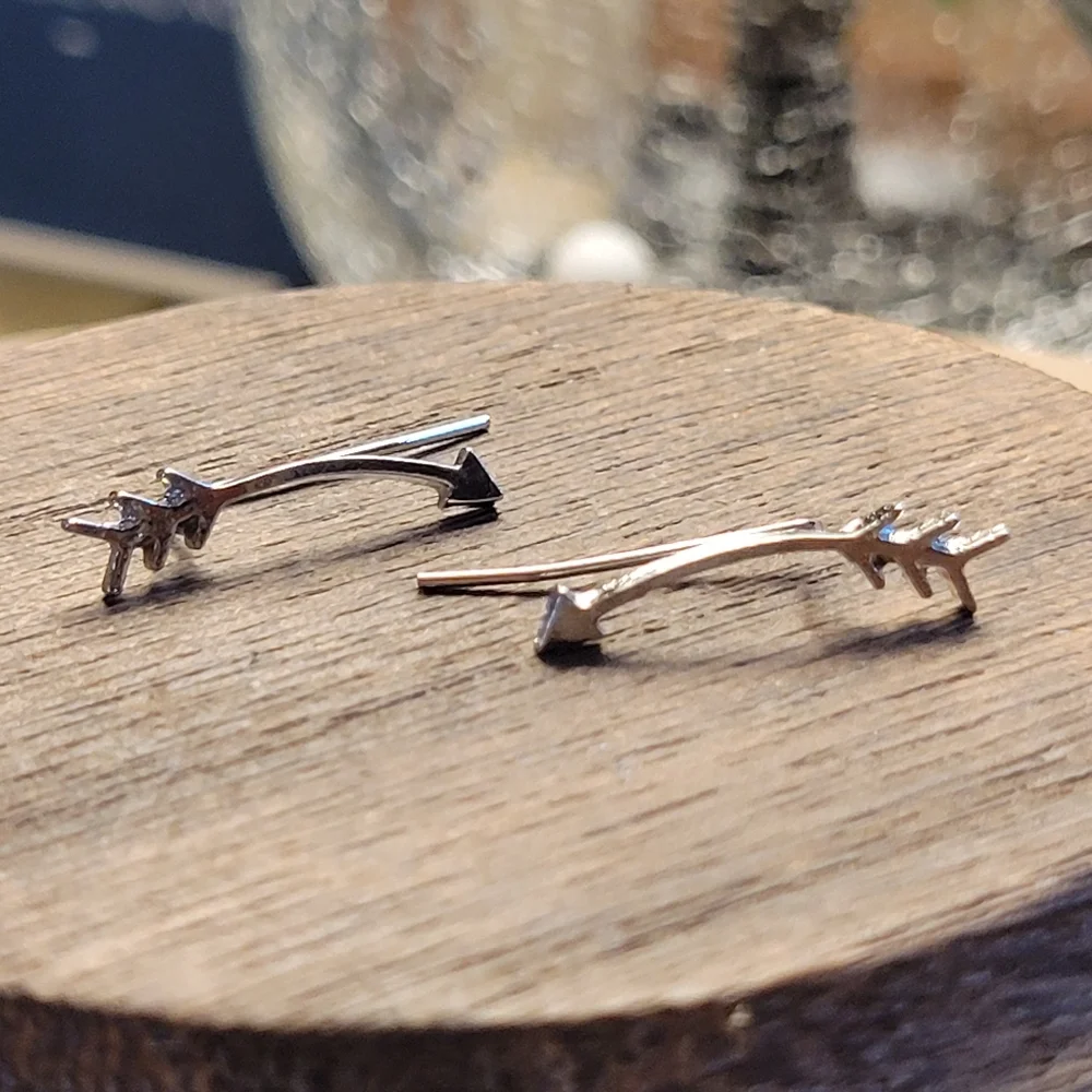 Curved Arrow Ear Climbers, choice of color - Picture 5 of 8